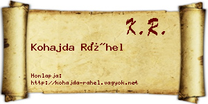 Kohajda Ráhel névjegykártya